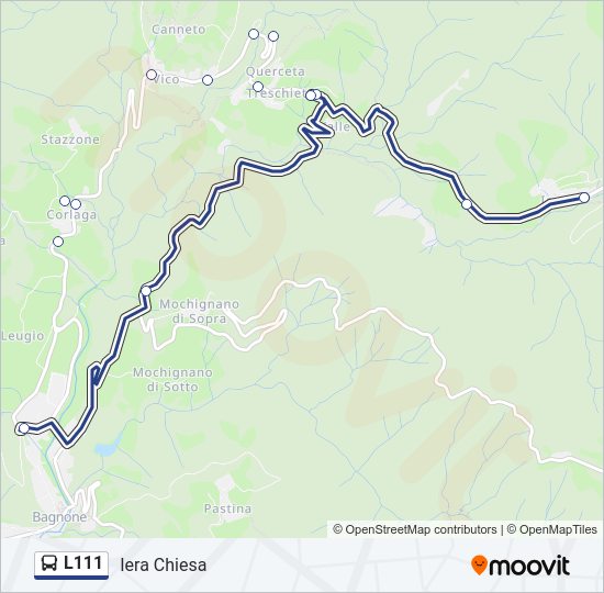 Percorso linea bus L111
