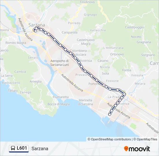 L601 Bus Line Map