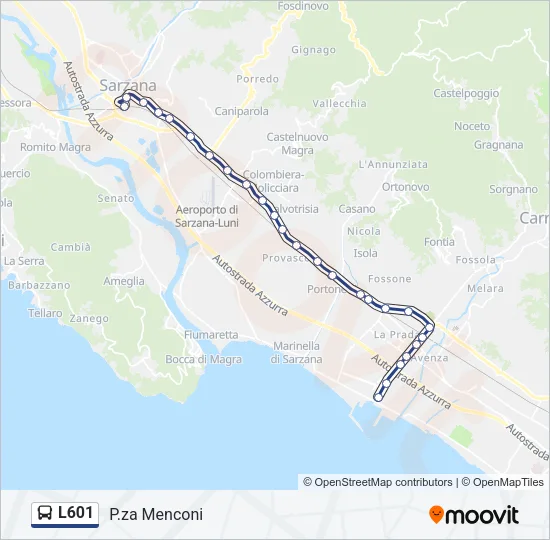L601 Bus Line Map