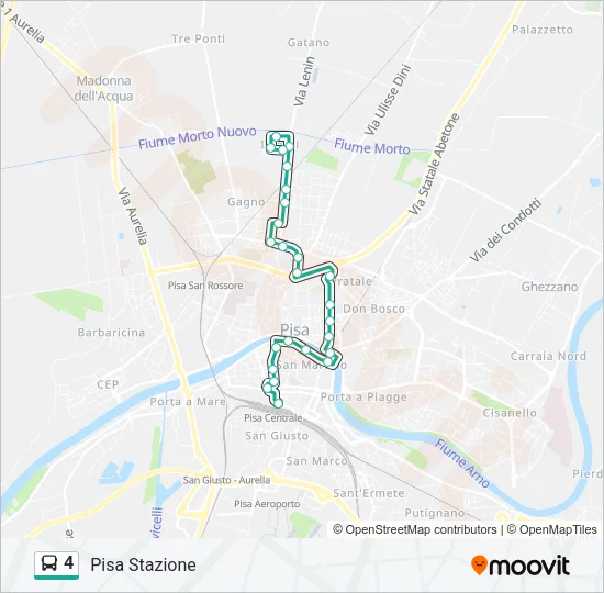Percorso linea bus 4
