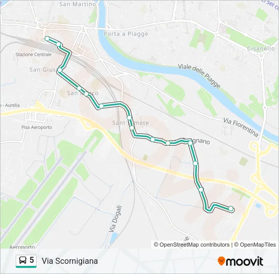 5 Bus Line Map
