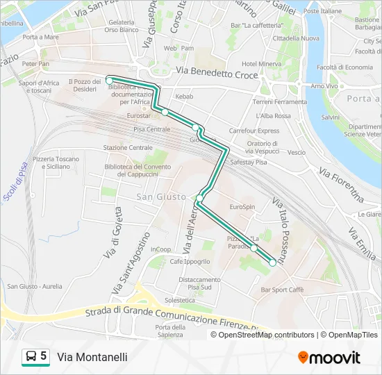 5 Bus Line Map