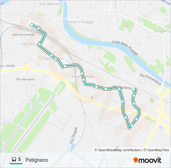 5 Bus Line Map
