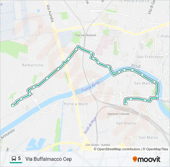 5 Bus Line Map