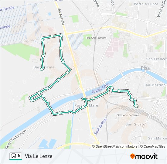 6 bus Line Map