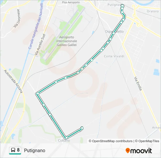 8 Bus Line Map