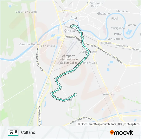 8 Bus Line Map