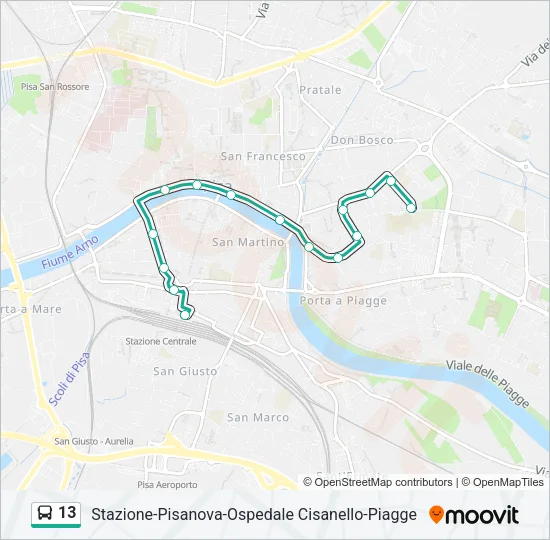 13 Bus Line Map