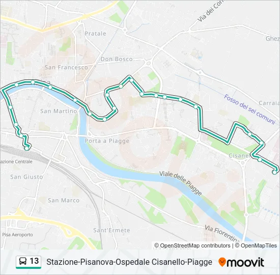 13 Bus Line Map