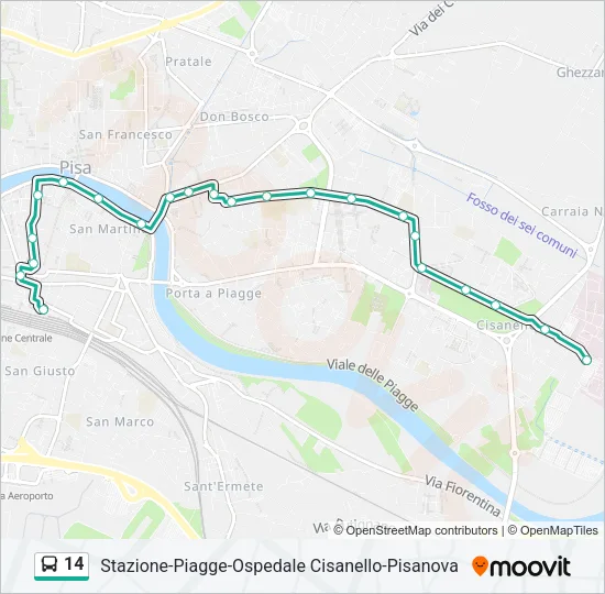 14 Bus Line Map