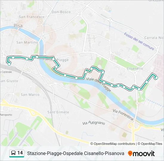 14 Bus Line Map