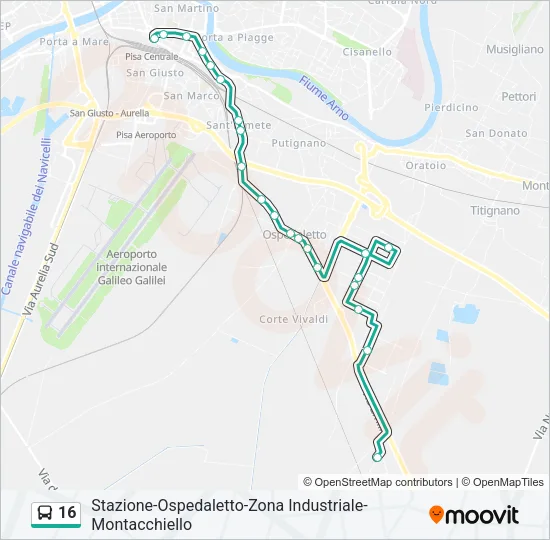 16 Bus Line Map