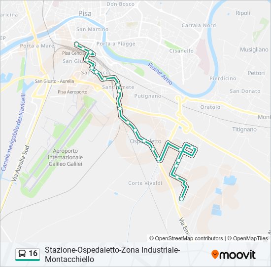 16 bus Line Map