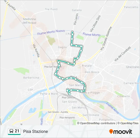 21 Bus Line Map