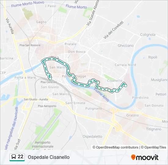 22 Bus Line Map