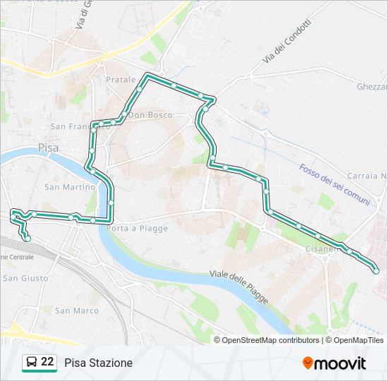 22 Bus Line Map