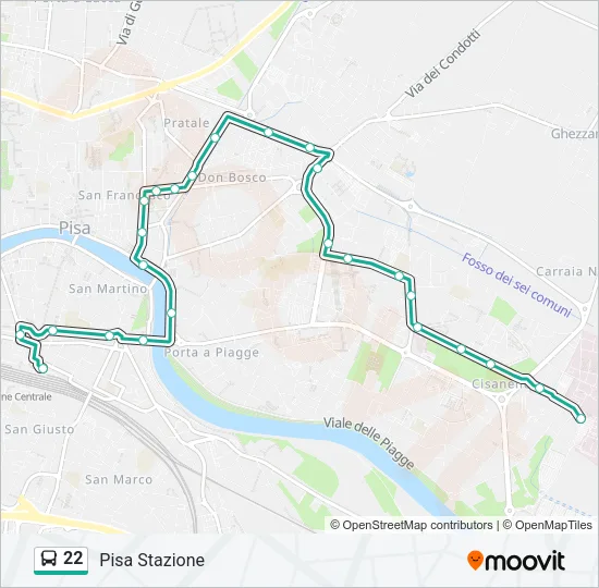 22 Bus Line Map