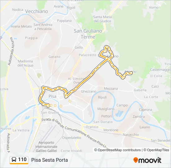110 Bus Line Map