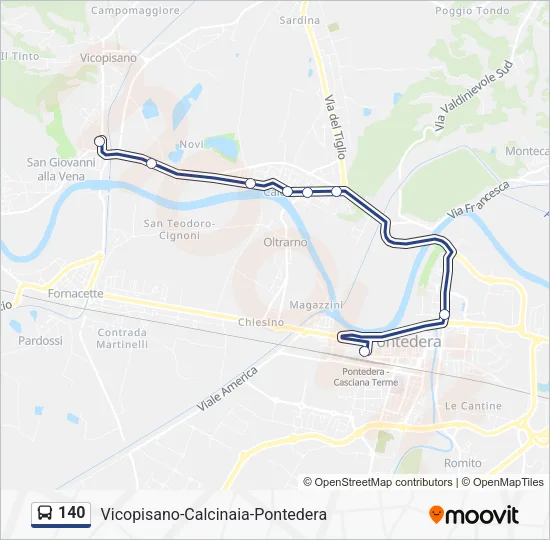 140 Bus Line Map