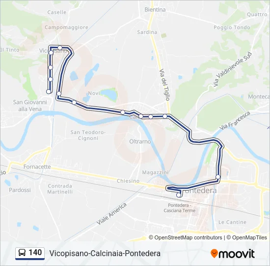 140 Bus Line Map