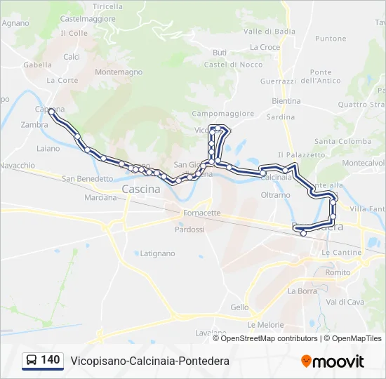 140 Bus Line Map