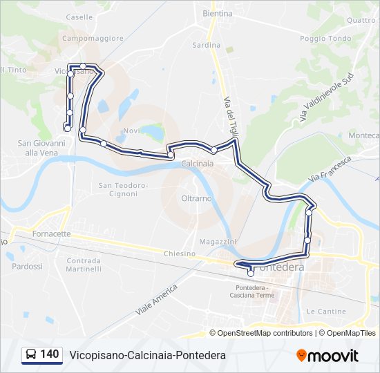 140 Bus Line Map