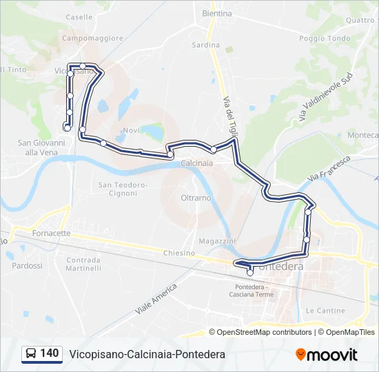 140 Bus Line Map