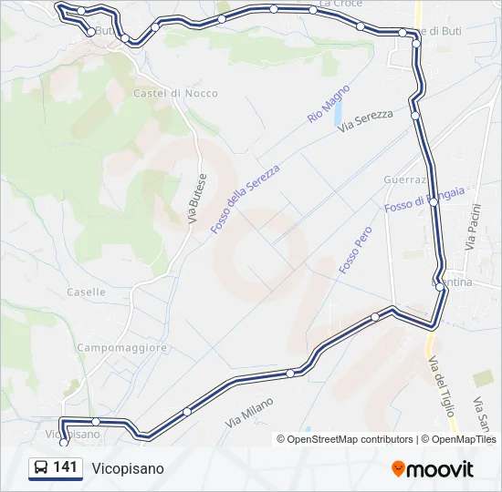 141 Bus Line Map