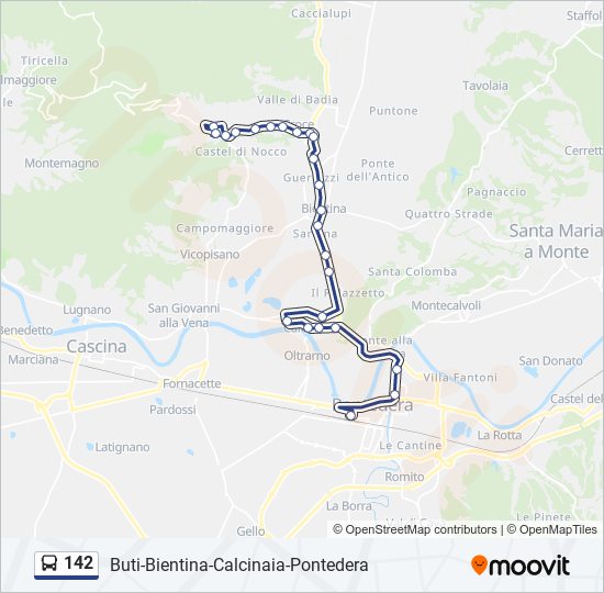 Percorso linea bus 142