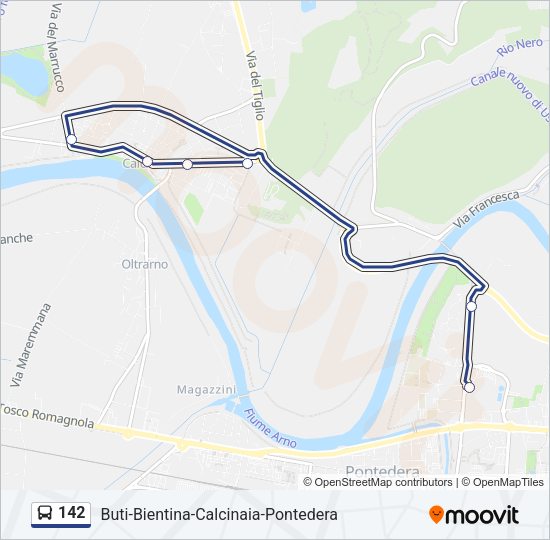 Percorso linea bus 142