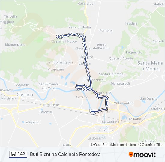 142 bus Line Map