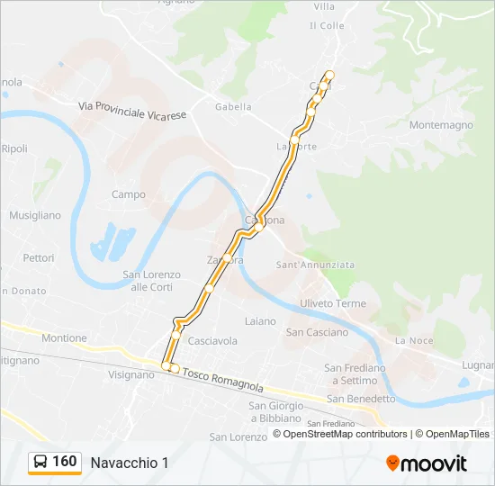 160 Bus Line Map