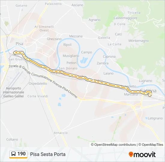 190 Bus Line Map