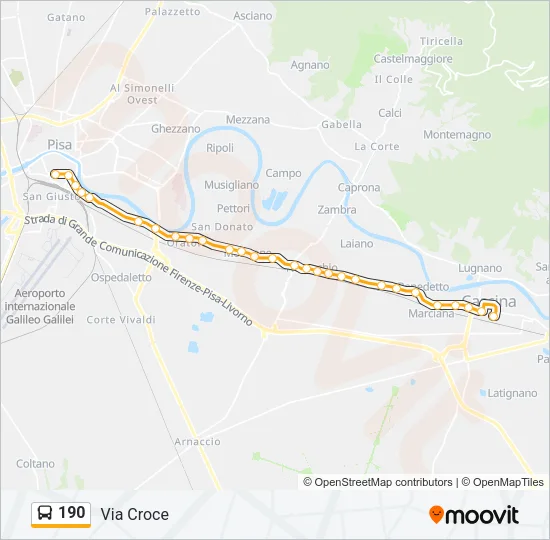 190 Bus Line Map
