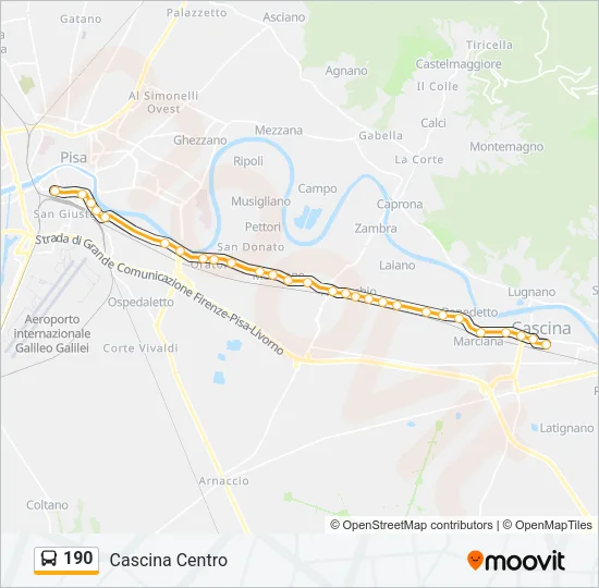 190 Bus Line Map