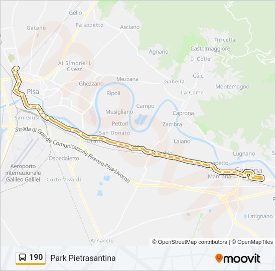 Percorso linea bus 190