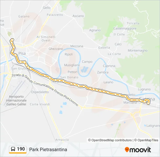 190 Bus Line Map