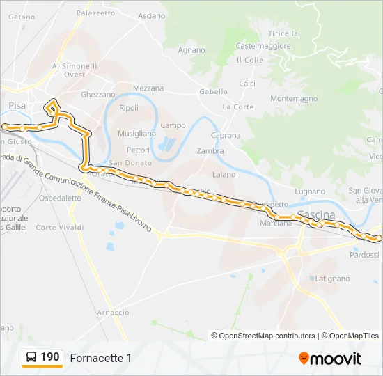 Percorso linea bus 190
