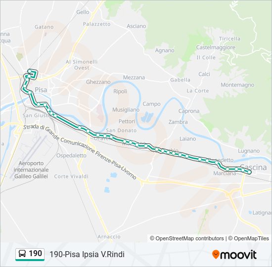 190 Route: Schedules, Stops & Maps - 190-Pisa Ipsia V.Rindi (Updated)