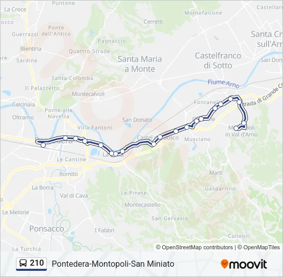 210 Bus Line Map