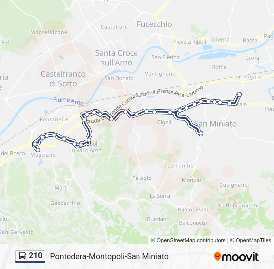210 Bus Line Map