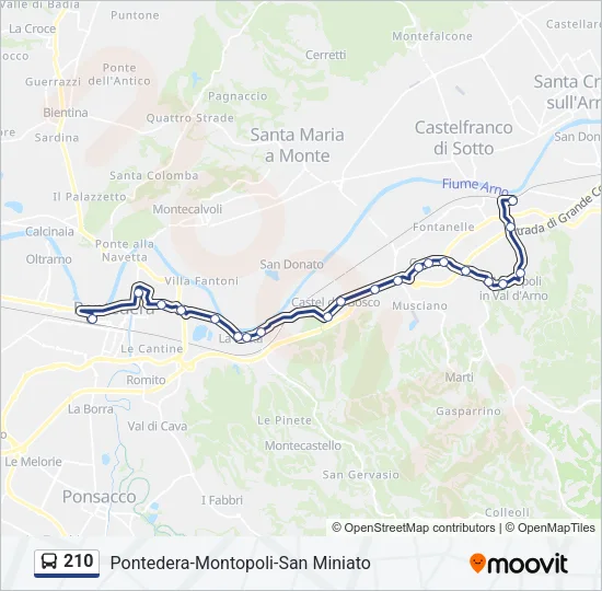 210 Bus Line Map