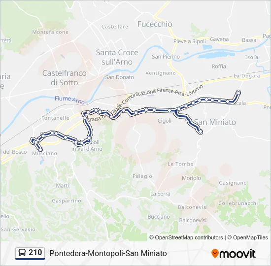 210 Bus Line Map