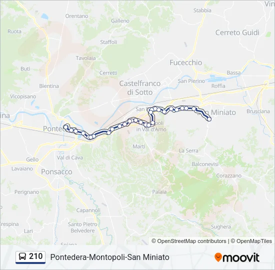 210 Bus Line Map