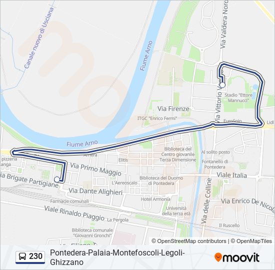 Percorso linea bus 230