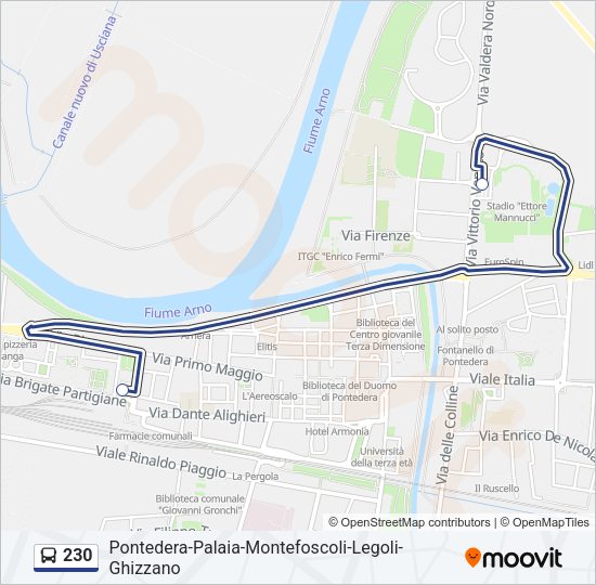 Percorso linea bus 230