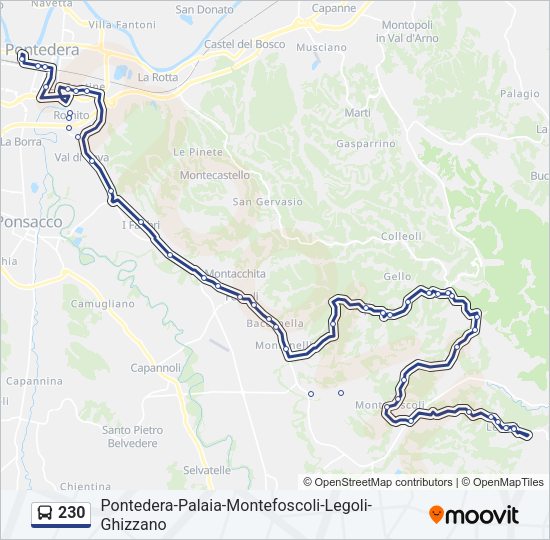 Percorso linea bus 230