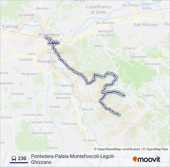 Percorso linea bus 230