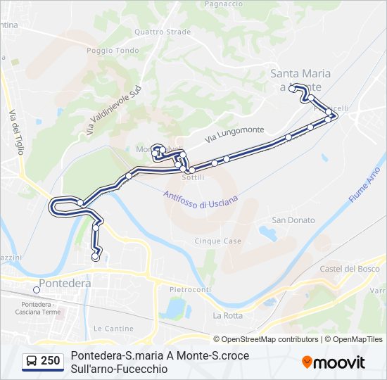 Percorso linea bus 250