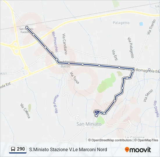 290 Bus Line Map